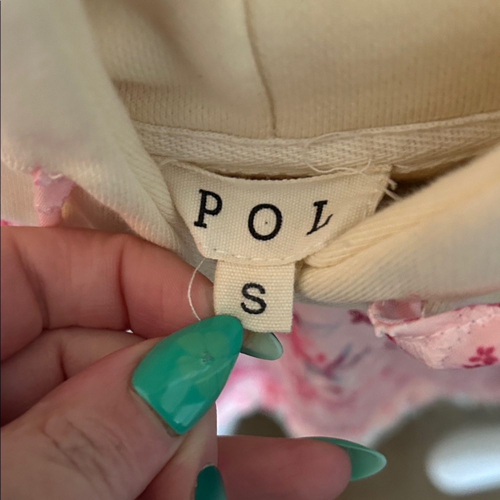 POL Cream Hoodie with Pink Floral Accents - Picture 2 of 7